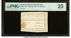 image for: North Carolina April 23, 1761 40s PMG Very Fine 25....