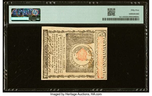 image for: New Jersey June 9, 1780 $1 PMG About Uncirculated 55....