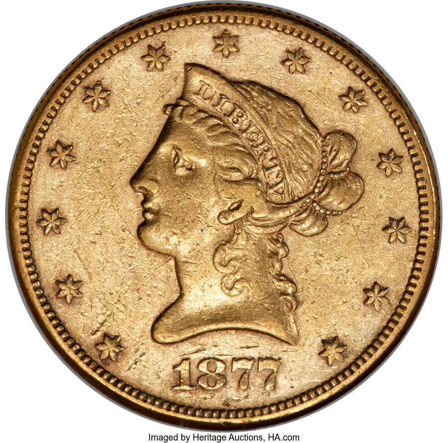 image for: 1877-CC $10 XF45 NGC. Winter 1-A....