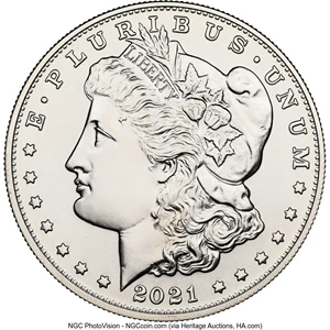 image for: 2021 $1 Morgan Dollar 100th Anniversary, CC Privy, MS69 NGC....