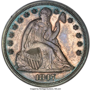 image for: 1847 $1 PR64 PCGS. OC-P1, High R.6....