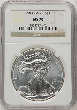 image for: 2014 $1 Silver Eagle MS70 NGC. ...
