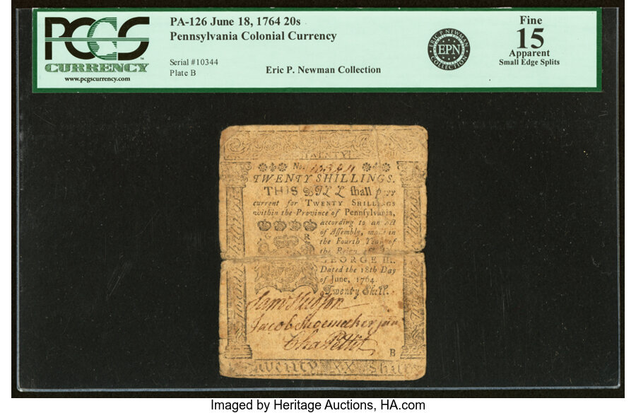 image for: Pennsylvania June 18, 1764 20s PCGS Apparent Fine 15....