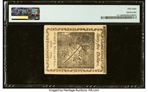 image for: Continental Currency January 14, 1779 $65 PMG Choice About Unc 58....