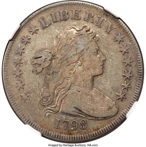 image for: 1798 $1 Small Eagle, 13 Stars, B-1, BB-82, R.3, VG10 NGC....