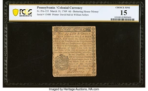 image for: Pennsylvania March 10, 1769 4d PCGS Banknote Choice Fine 15....