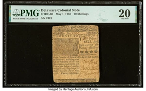 image for: Delaware May 1, 1758 20s PMG Very Fine 20....