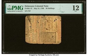 image for: Delaware May 31, 1760 50s PMG Fine 12....