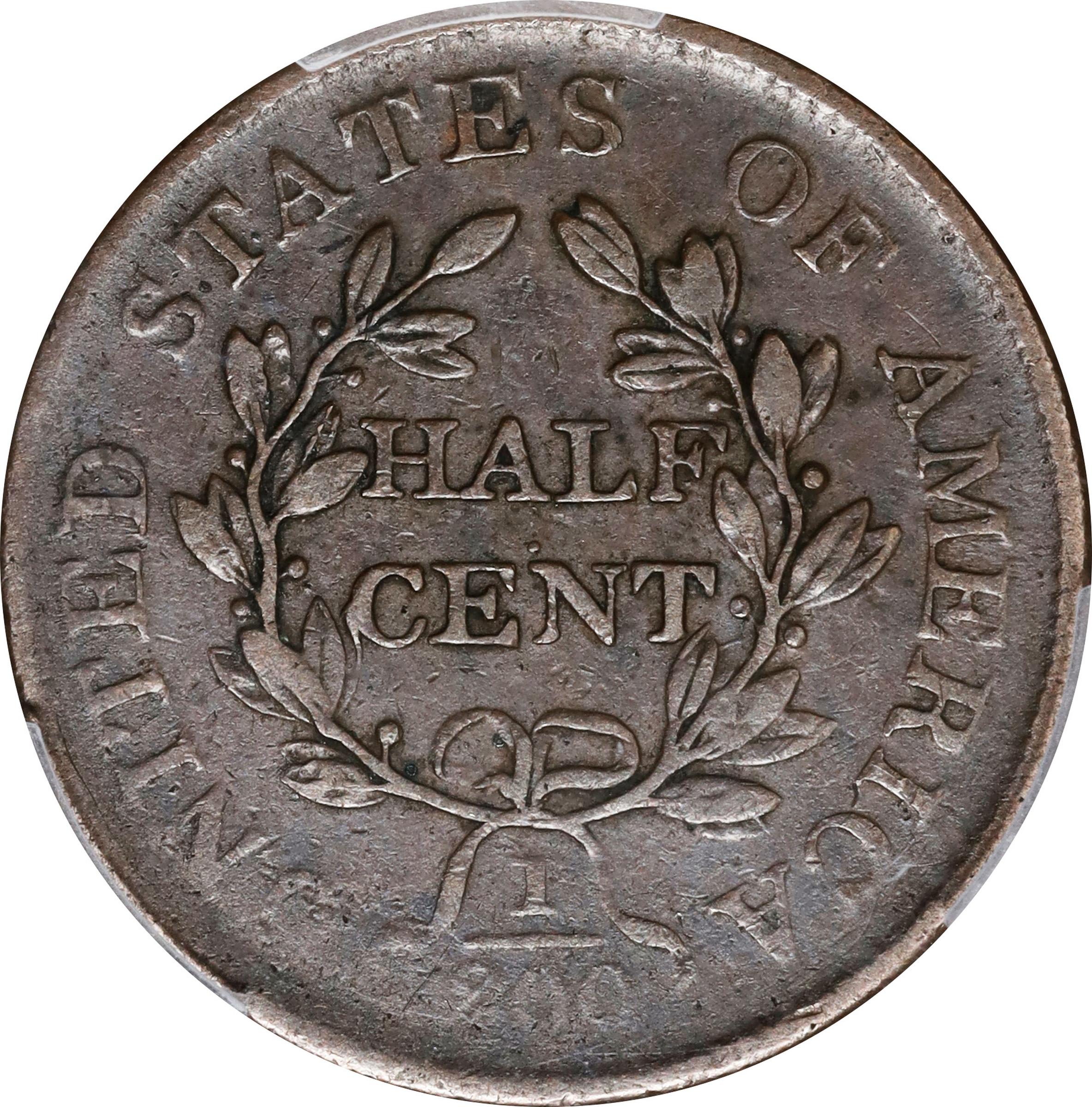 1806 1/2c Small 6, No Stems MS BN VF25 BN thumbnail 2