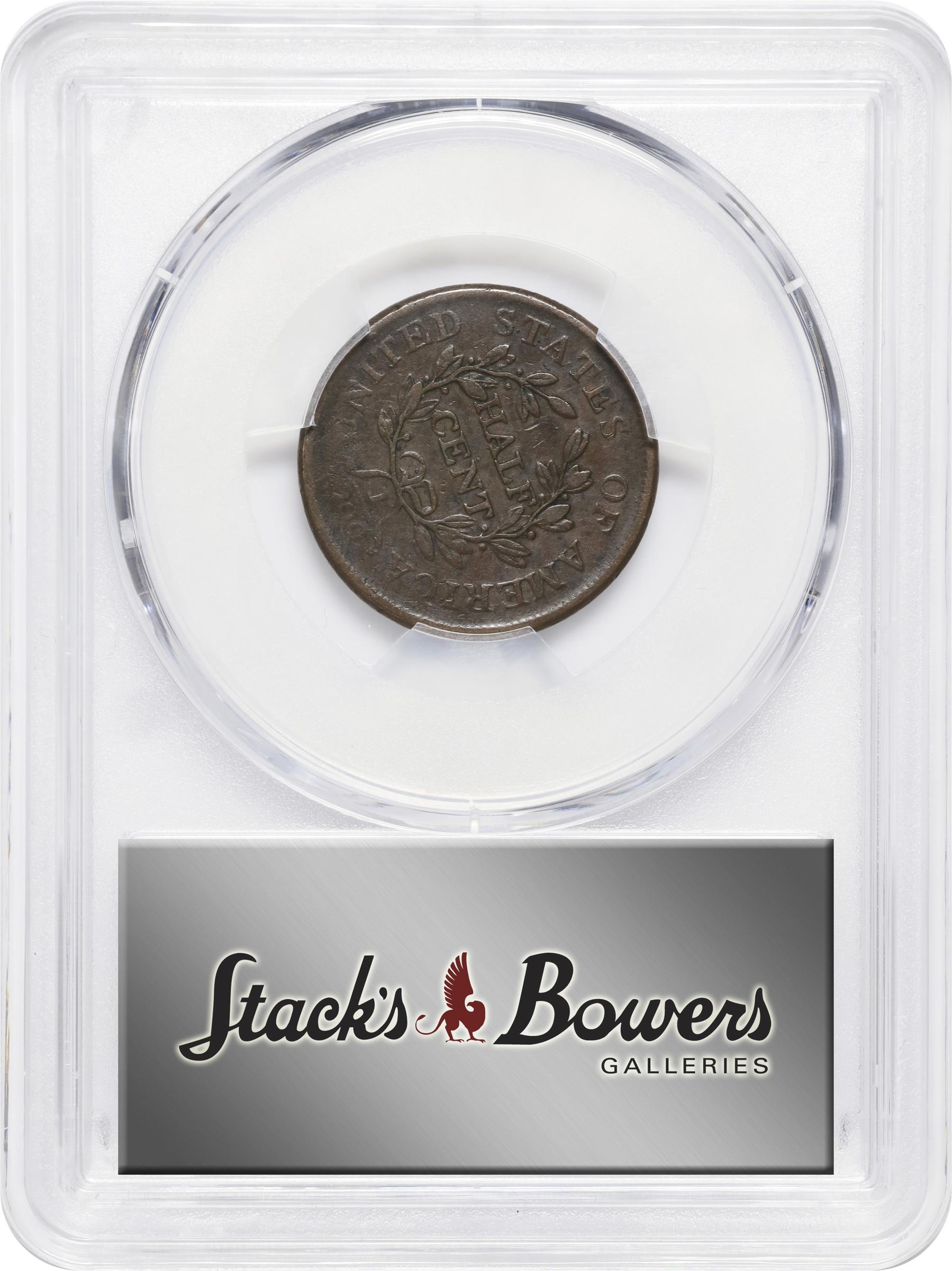 1806 1/2c Small 6, No Stems MS BN VF25 BN thumbnail 4