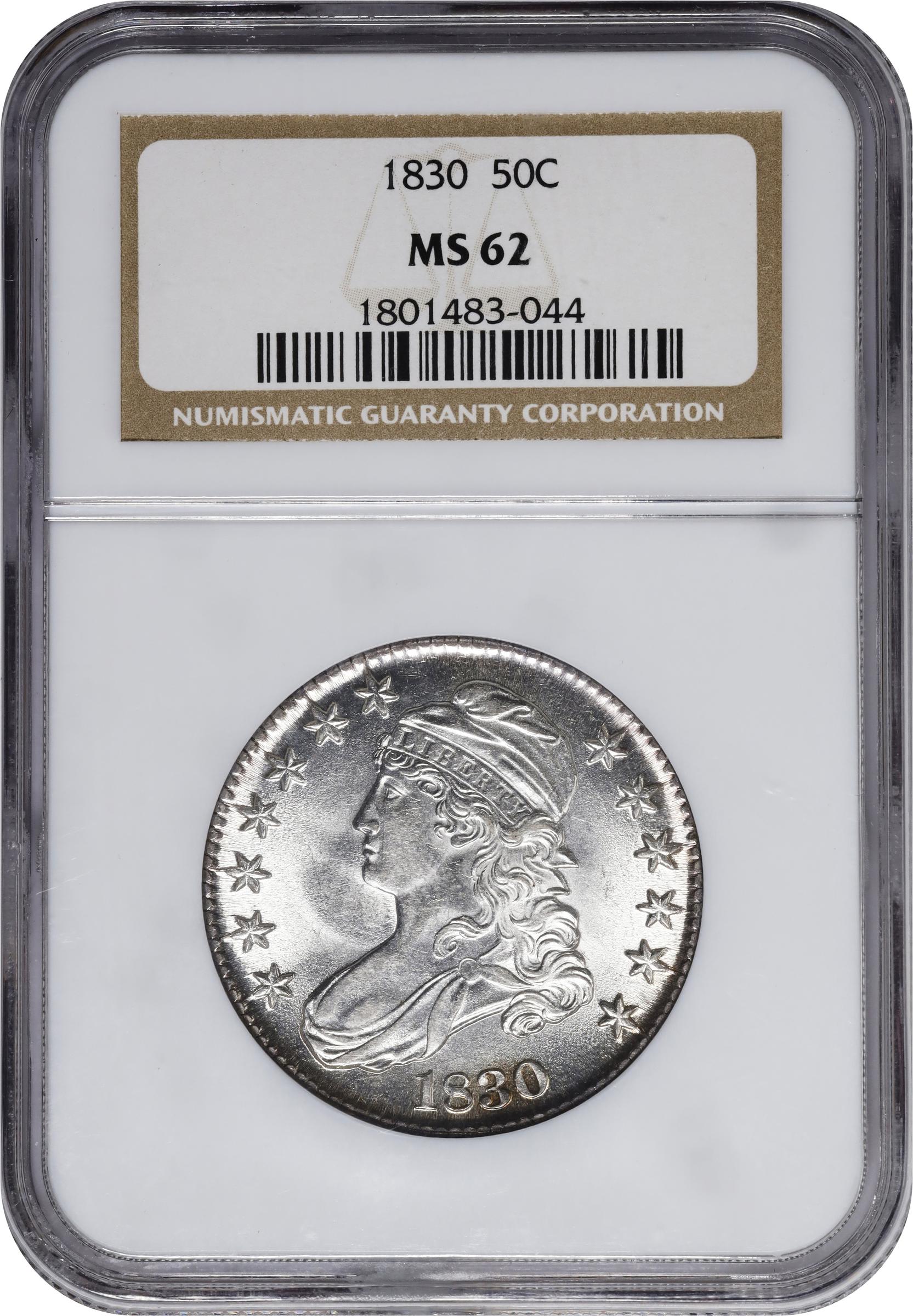 1830 50c Small 0 MS62 thumbnail 3