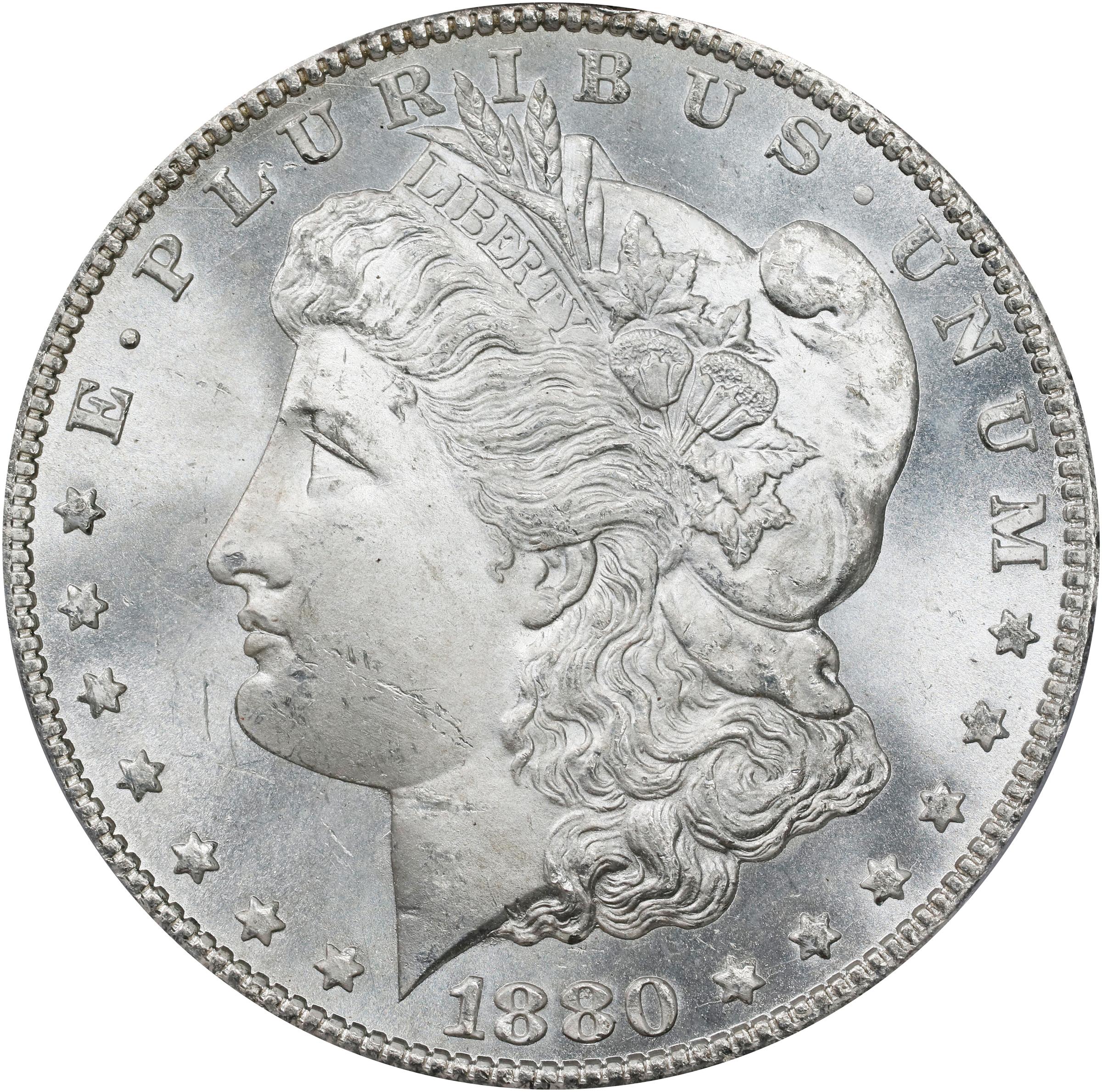 1880-CC Morgan Silver Dollar. VAM-5. Top 100 Variety. 8/High 7. MS-64 (PCGS).
