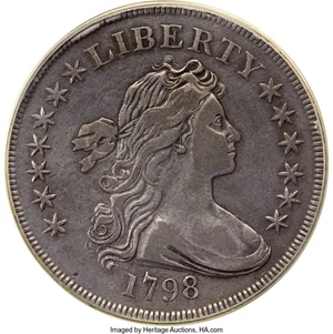 image for: 1798 $1 Small Eagle, 13 Stars, B-1, BB-82, R.3, VF25 PCGS....