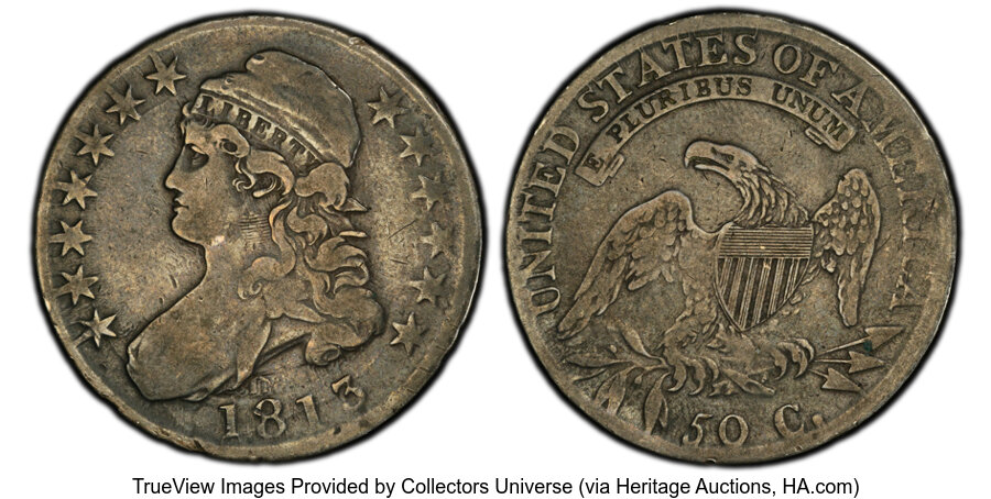 image for: 1813 50C O-109, R.3, Fine 12 PCGS. PCGS Population: (4/40).  ...