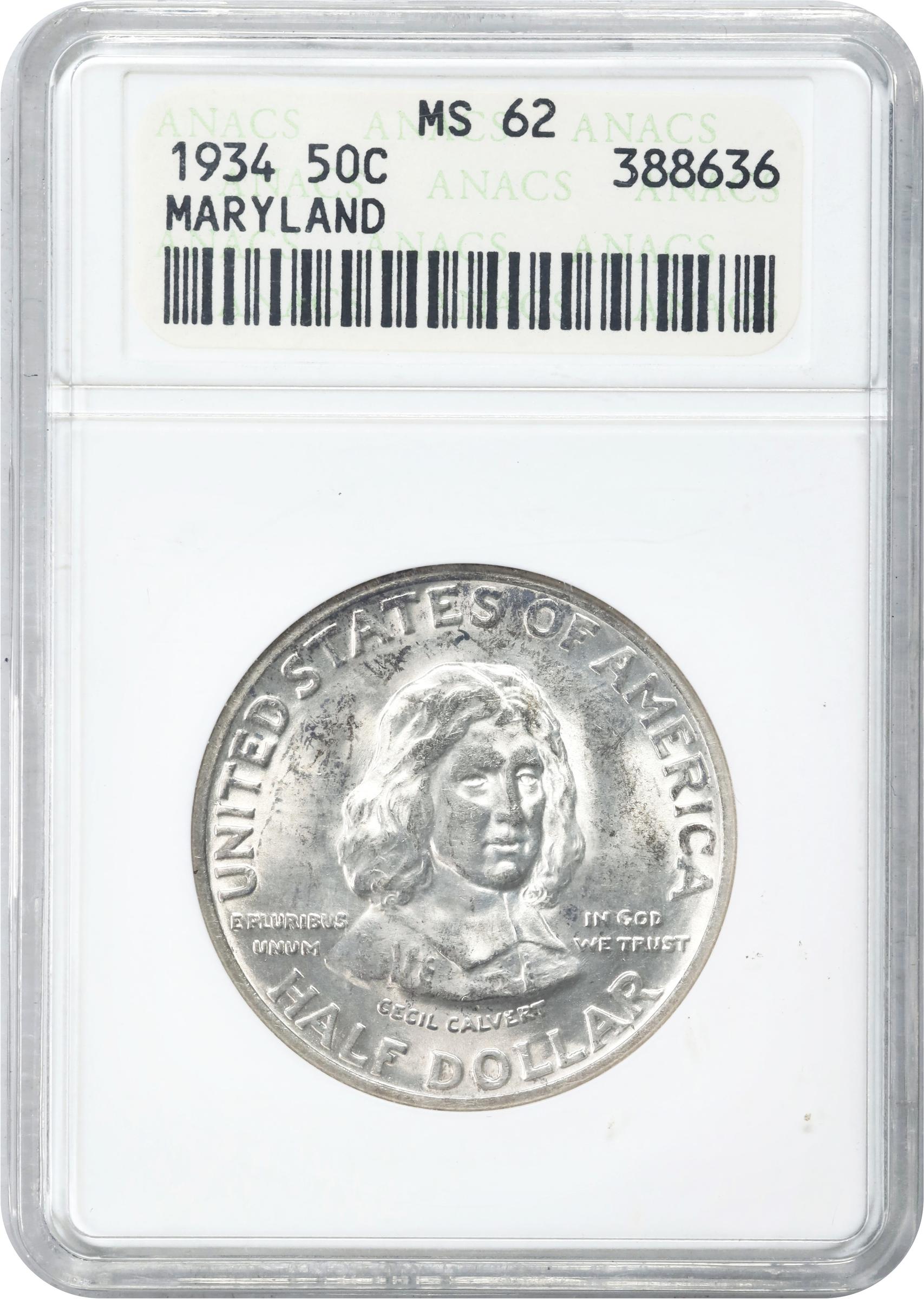 1934 50c Maryland MS61 thumbnail 3