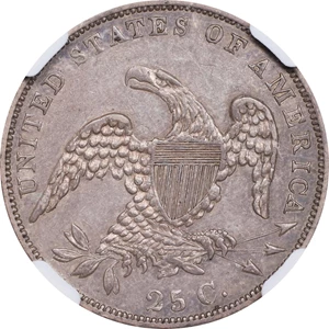 image for: 1835 Capped Bust Quarter. B-4. Rarity-4. AU-55 (NGC).