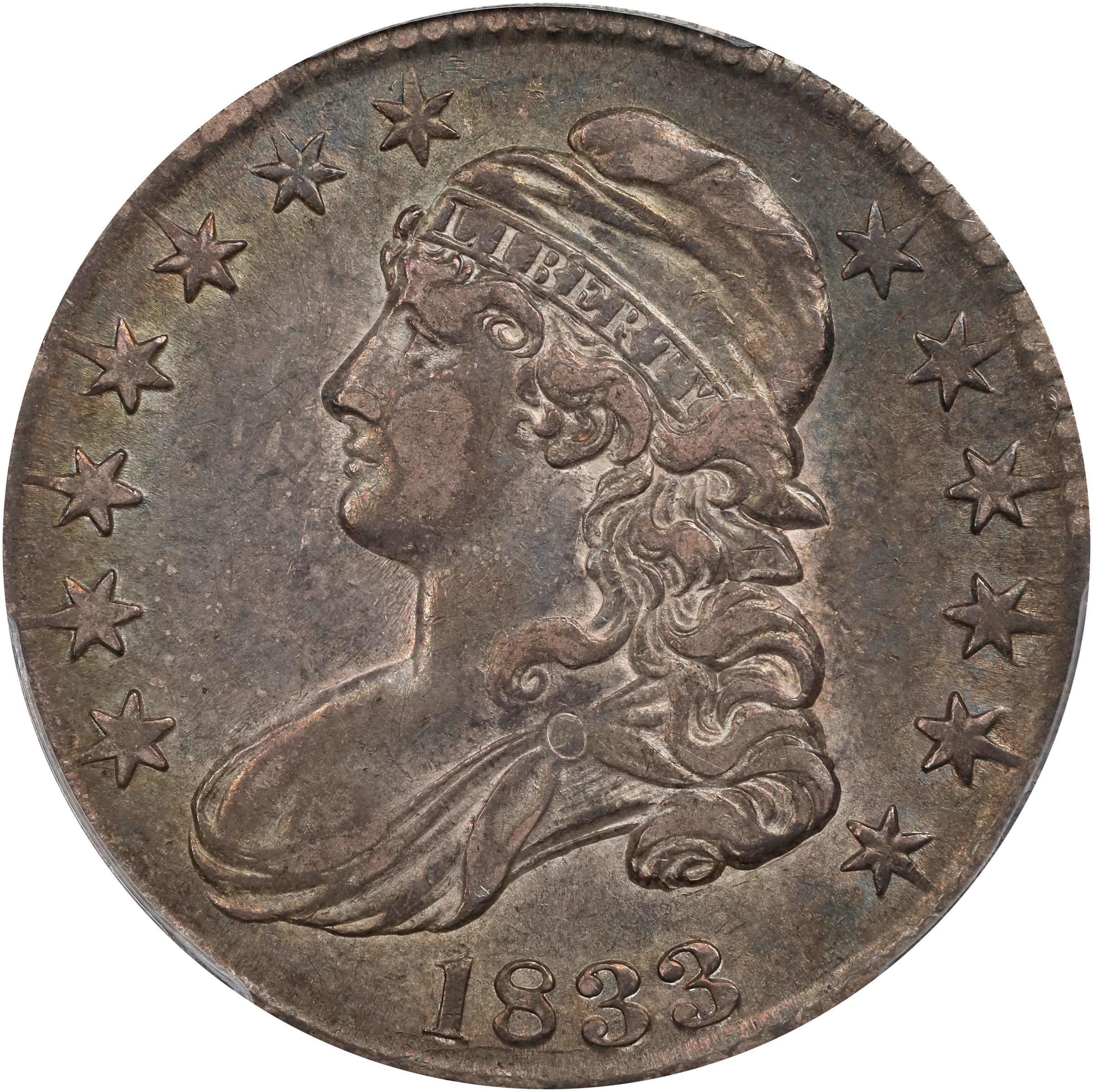 image for: 1833 Capped Bust Half Dollar. O-101. Rarity-1. EF-45 (PCGS). CAC.