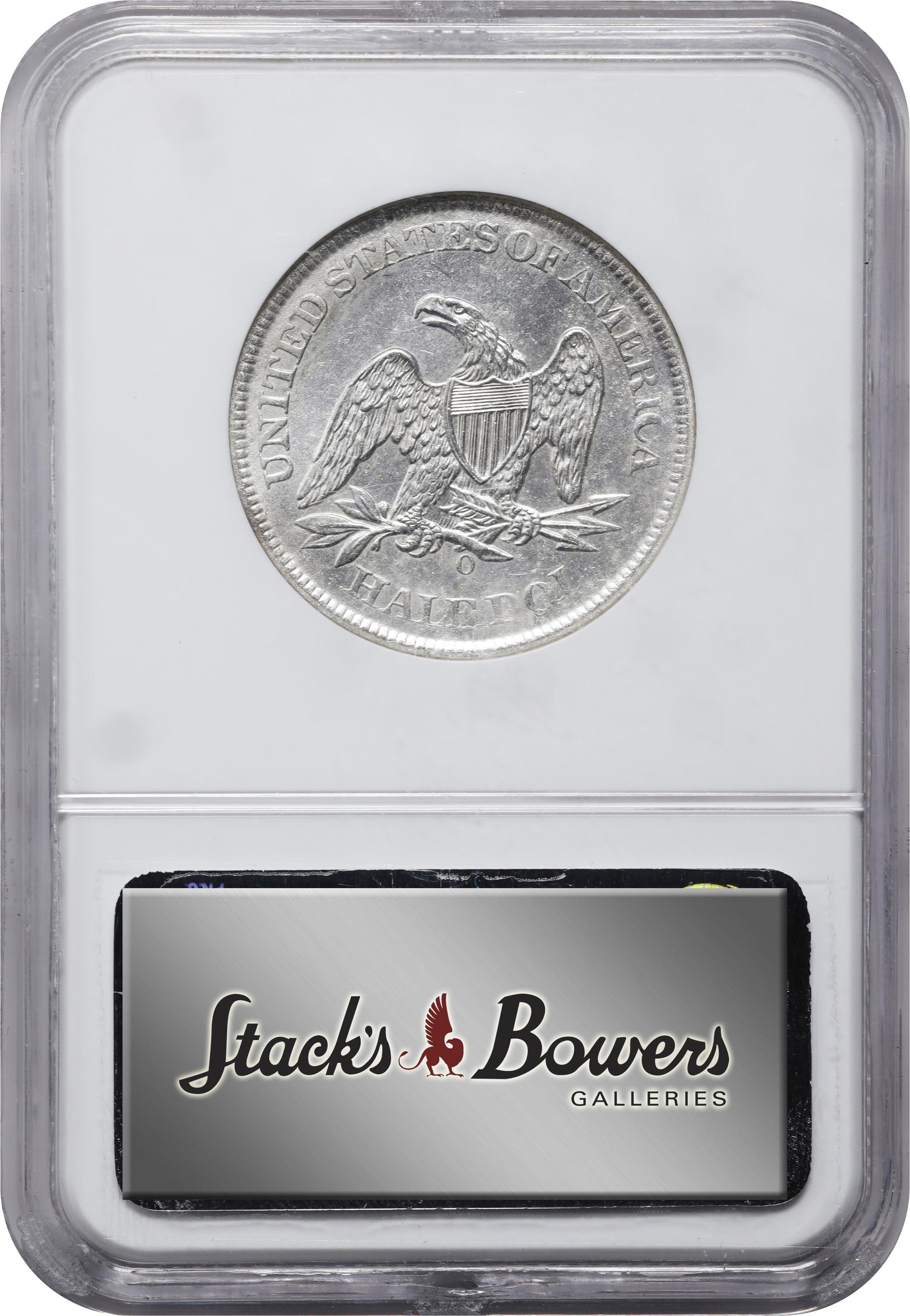 image for: 1861-O Liberty Seated Half Dollar. Confederate States Issue. W-13. Rarity-2. Die Crack Bisected Date. Shipwreck Effect (NGC).