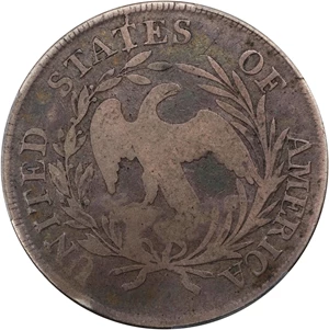 image for: 1798 Draped Bust Silver Dollar. Small Eagle. BB-82, B-1. Rarity-3. 13 Stars on Obverse. VG-8 (PCGS).
