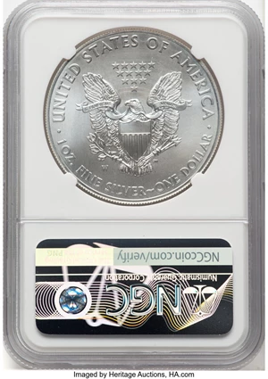 image for: 2014-W $1 Silver Eagle, Burnished MS70 NGC. Hand-signed, Anna Escobedo Cabral....