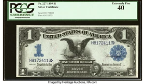 image for: Fr. 227 $1 1899 Silver Certificate PCGS Extremely Fine 40....