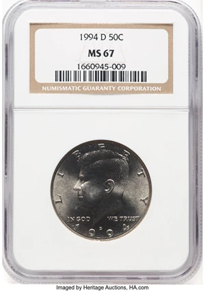 image for: 1994-D 50C MS67 NGC. NGC Census: (46/3). ...