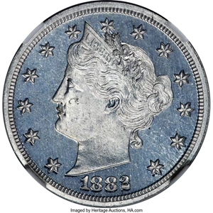 image for: 1882 5C Liberty Nickel, Judd-1692, Pollock-1894, R.7, PR65 NGC....