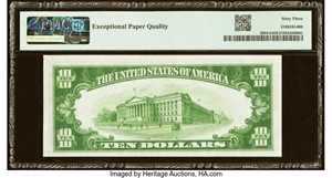 image for: Fr. 2004-E $10 1934 Light Green Seal Federal Reserve Note. PMG Choice Uncirculated 63 EPQ....