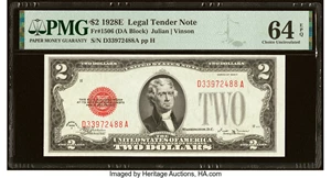 image for: Fr. 1506 $2 1928E Legal Tender Note. PMG Choice Uncirculated 64 EPQ....