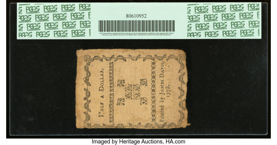 image for: North Carolina August 8, 1778 $1/2 Behold! A New World PCGS Apparent Extremely Fine 40....