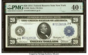 image for: Fr. 968 $20 1914 Federal Reserve Note PMG Extremely Fine 40 EPQ....