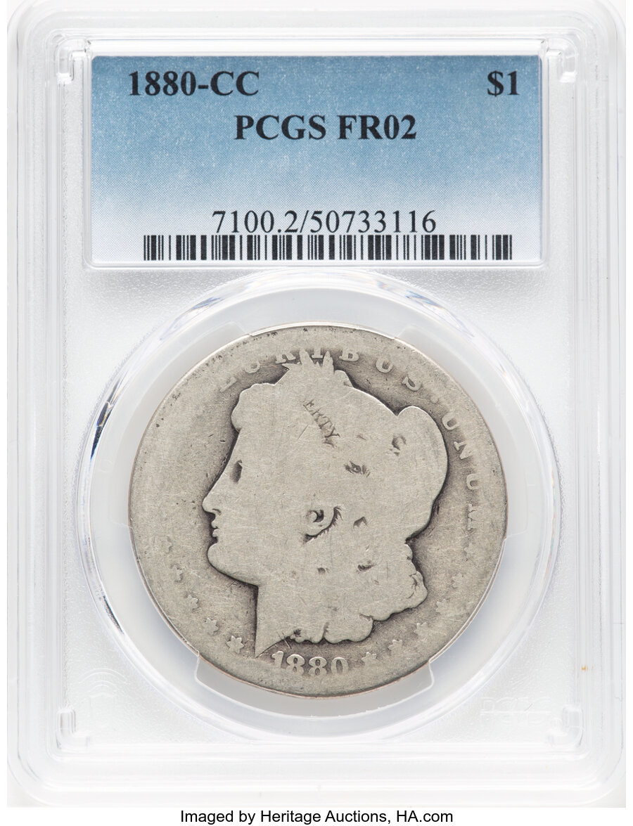 1880-CC $1 Fair 2 PCGS. PCGS Population: (23/16316). Mintage 591,000. ...