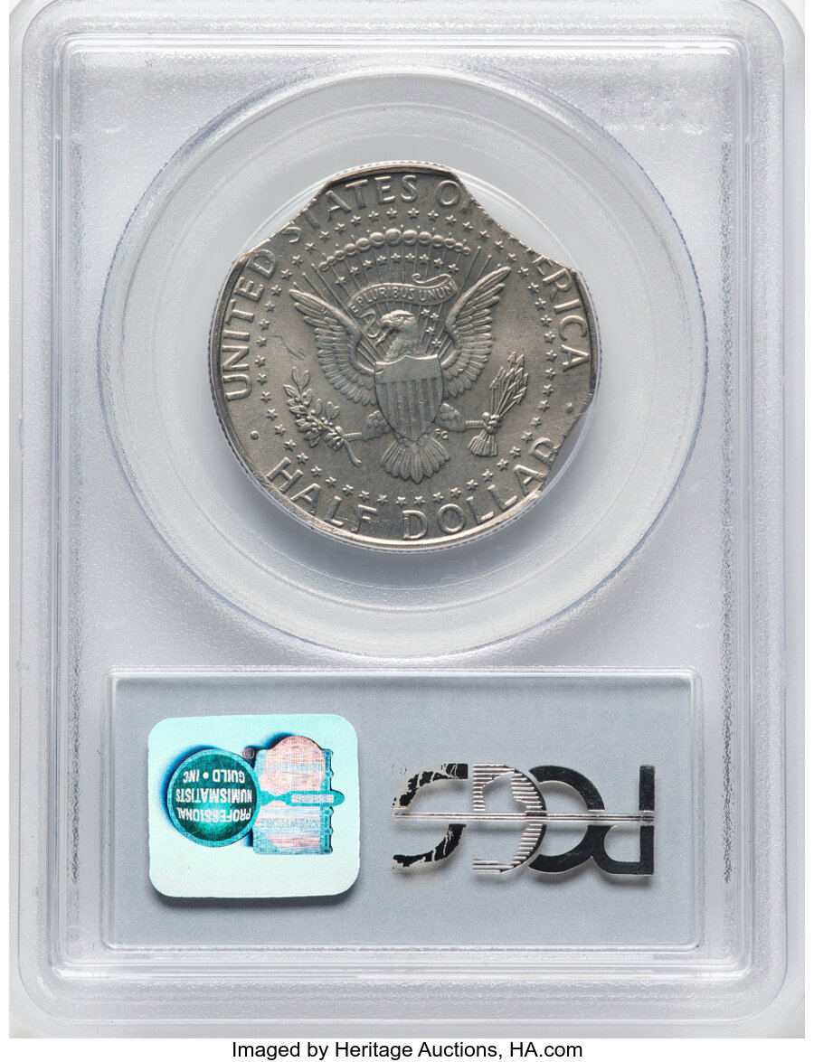 image for: 1998-D 50C Kennedy Half Dollar -- 10% Triple Clipped Planchet -- MS63 PCGS. PCGS Population: (12/471)....