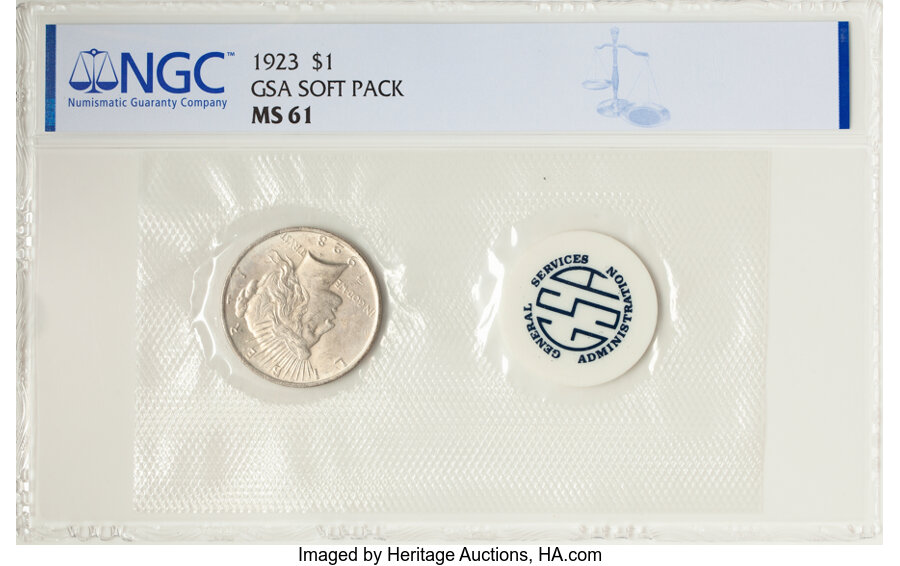 image for: 1923 $1 GSA Soft Pack MS61 NGC. NGC Census: (0/0)....