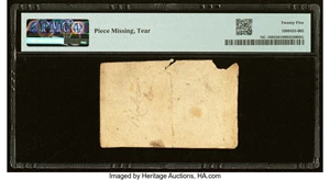 image for: North Carolina April 2, 1776 $20 Rattlesnake PMG Very Fine 25....