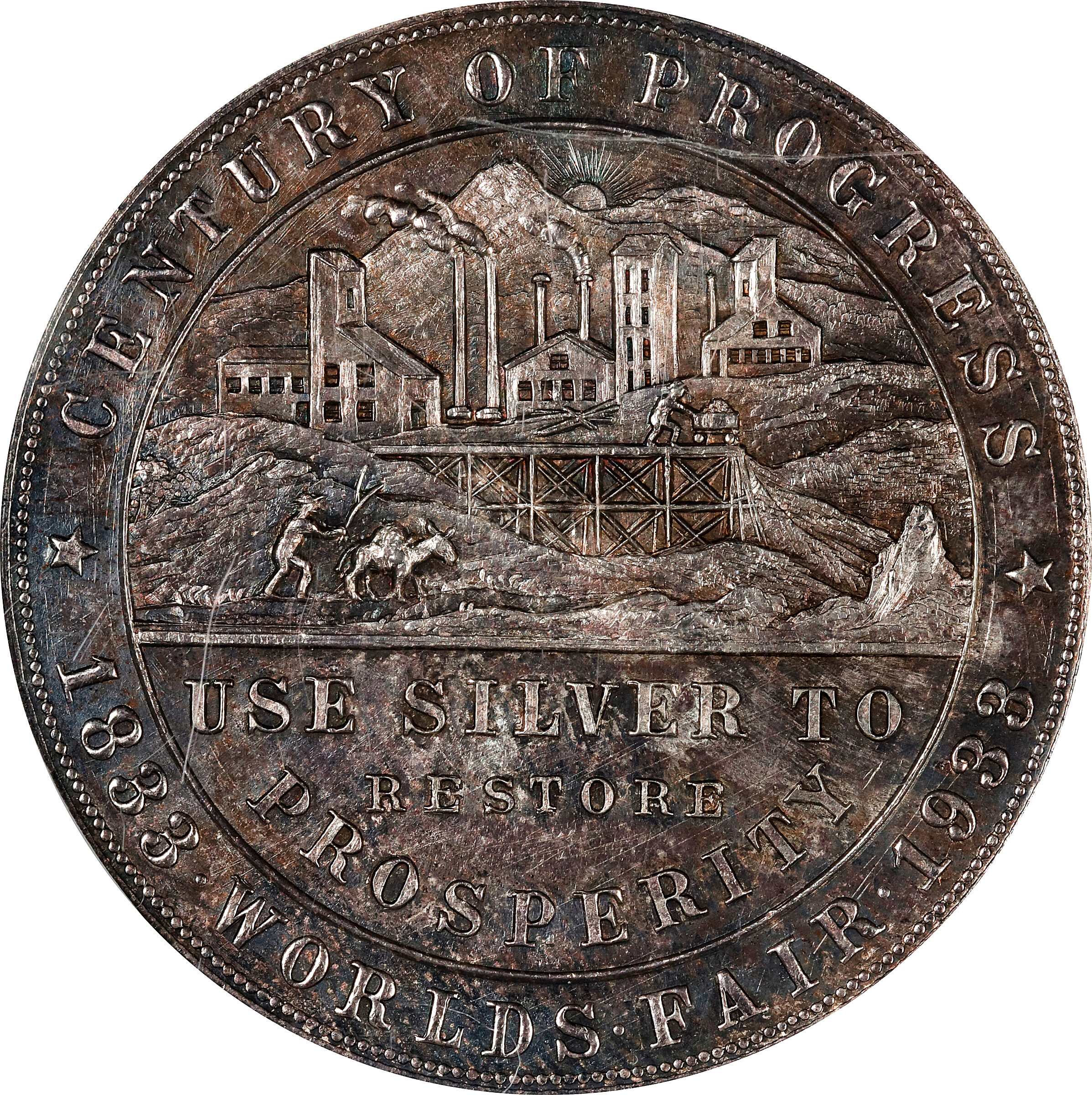 image for: 1933 Colorado's "Century of Progress" Dollar. Type IV. HK-870. Rarity-3. Silver. MS-65 (PCGS).