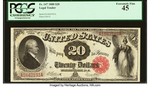 image for: Fr. 147 $20 1880 Legal Tender PCGS Extremely Fine 45....