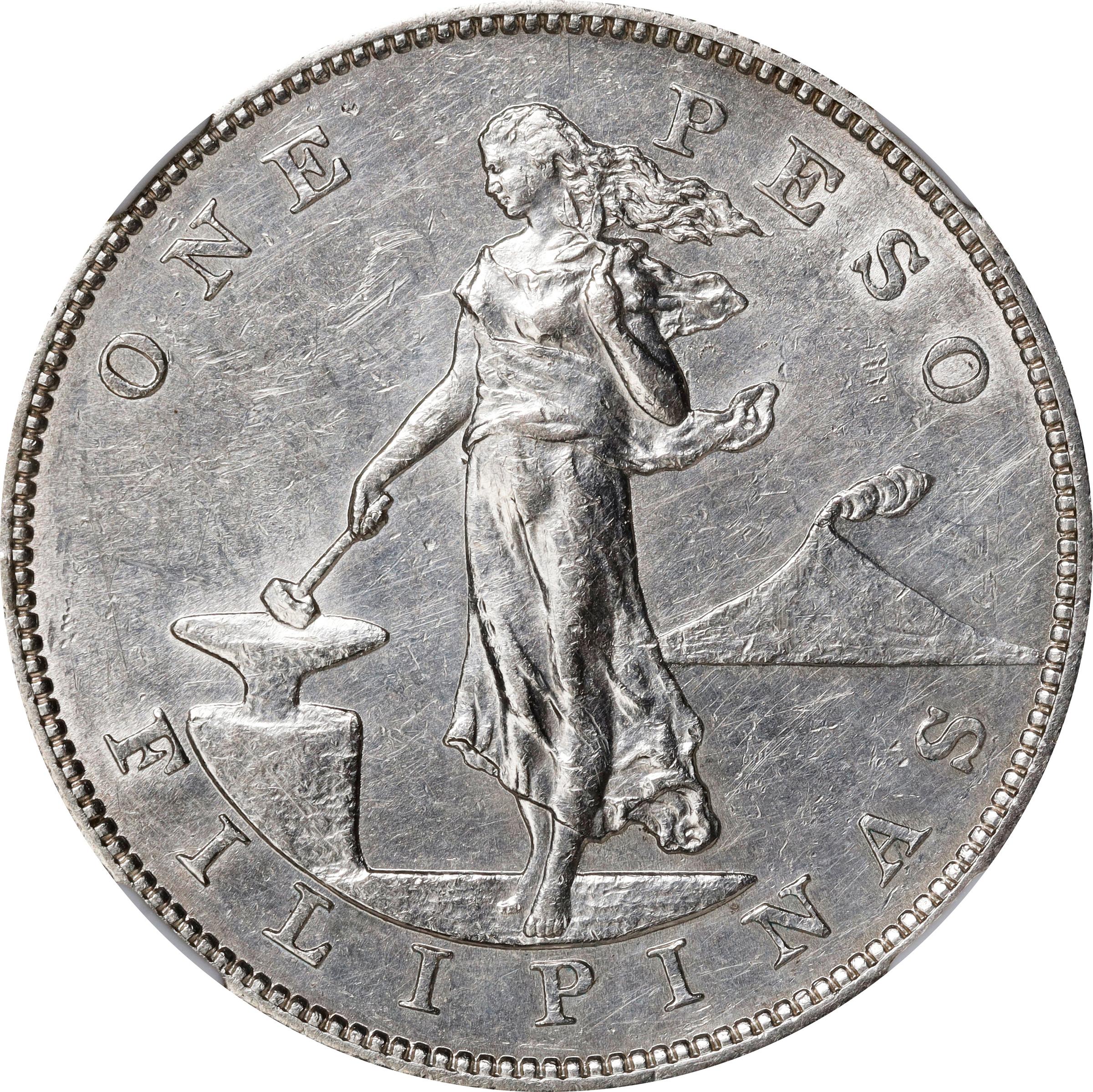 image for: 1903 One Peso. AU Details--Cleaned (NGC).