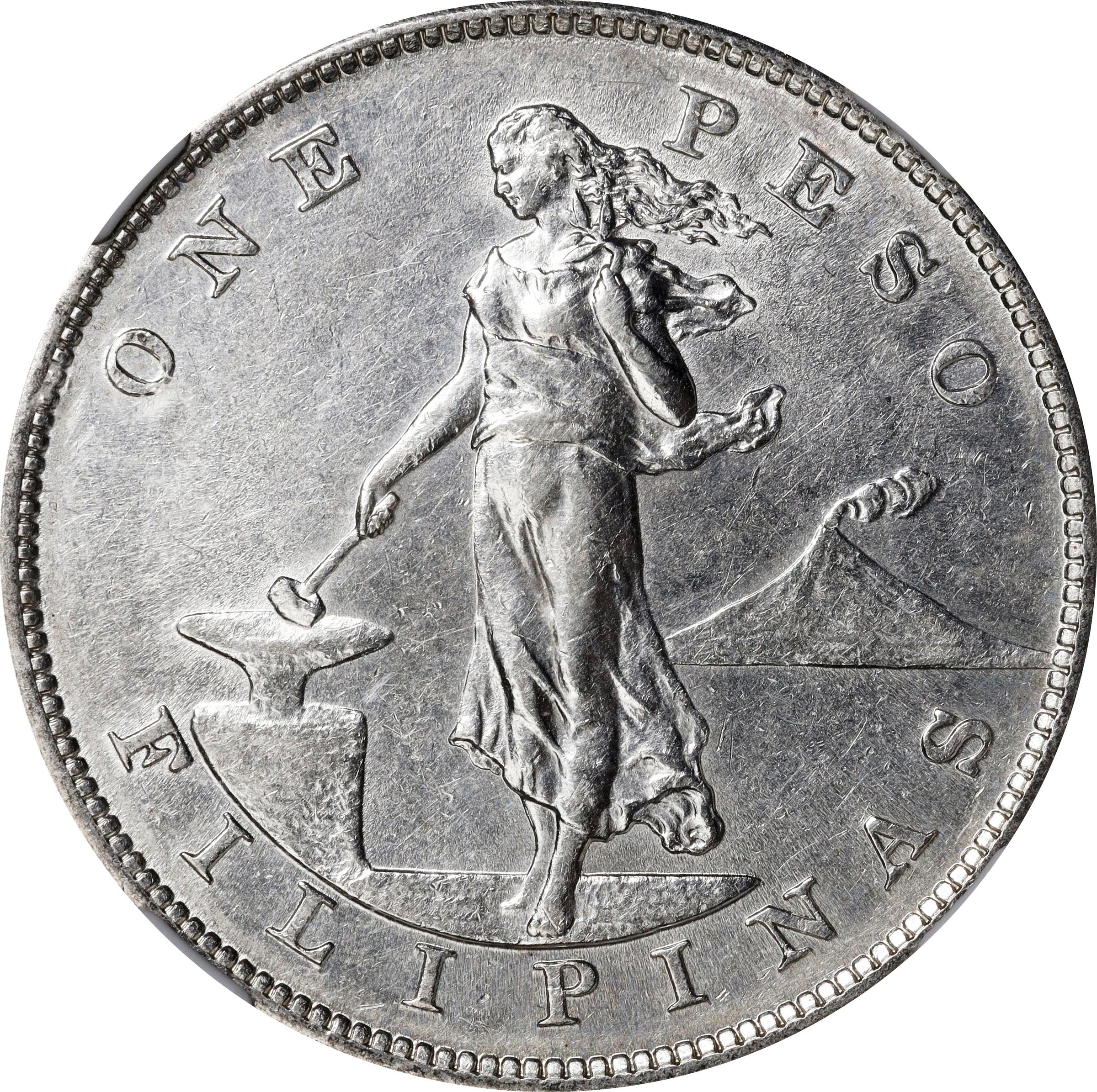 image for: 1903 One Peso. AU Details--Cleaned (NGC).