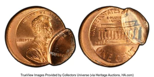 image for: (1982-2008) 1C Lincoln Cent -- Double Struck 15% and 85% Off Center -- MS66 Red PCGS....