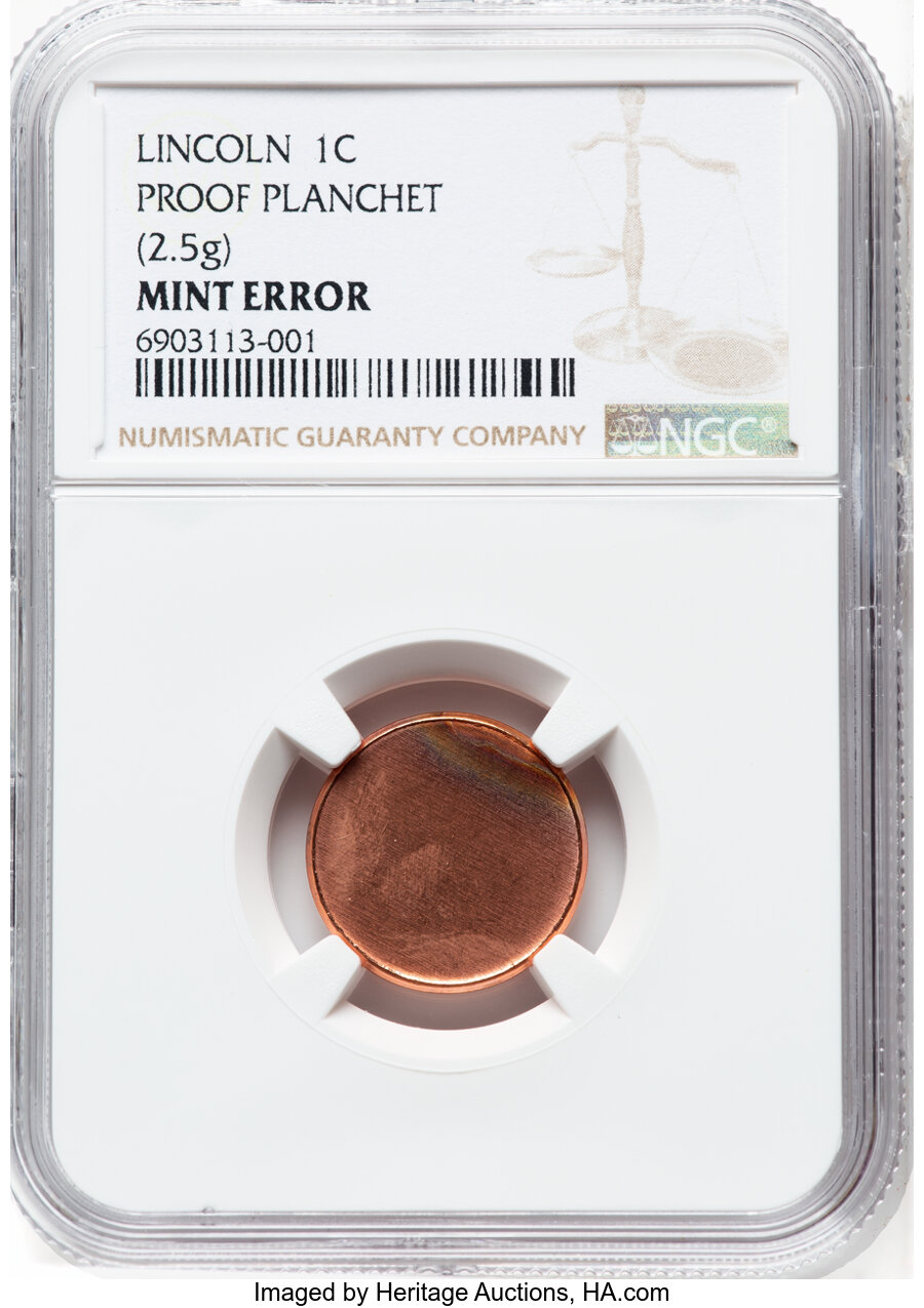 image for: No Date 1C Lincoln Cent -- Proof Planchet -- NGC.  (2.5g)....