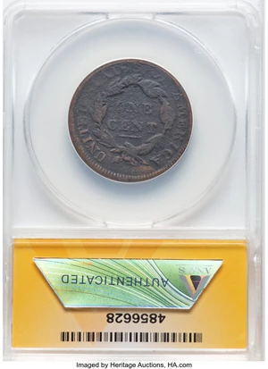 image for: 1812 1C Large Date, S-288, B-3, R.2 -- Corroded, Bent -- ANACS Details. VF20. Mintage 1,075,500....