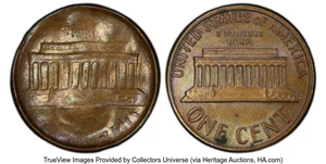 image for: No Date 1C Lincoln Cent -- Full Brockage Obverse -- MS62 Brown PCGS. PCGS Population: (9/51 and 0/0+). Mintage 610,864,291...