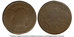 image for: 1795 1/2 C Lettered Edge, Punctuated Date, C-2a, B-2a, R.3, AG3 PCGS. PCGS Population: (6/168 and 0/0+). Mintage 139,690....