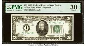 image for: Fr. 2050-A $20 1928 Federal Reserve Note. PMG Very Fine 30 EPQ....