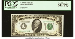 image for: Fr. 2001-H $10 1928A Federal Reserve Note. PCGS Very Choice New 64PPQ....