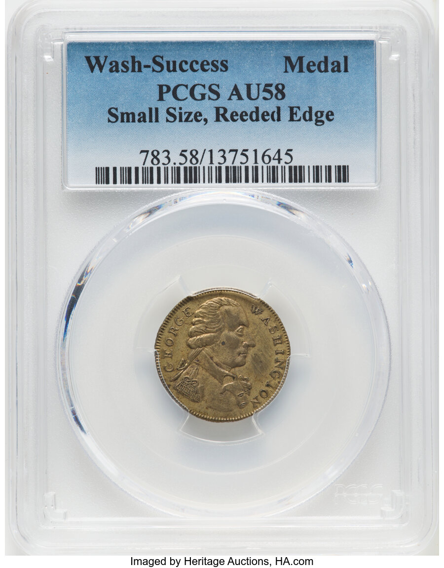 image for: Undated Washington Success Medal, Small Size, Reeded Edge, AU58 PCGS. Baker-267, DeWitt-GW-1792-3, W-10875, GW-44, R.5. PCGS...