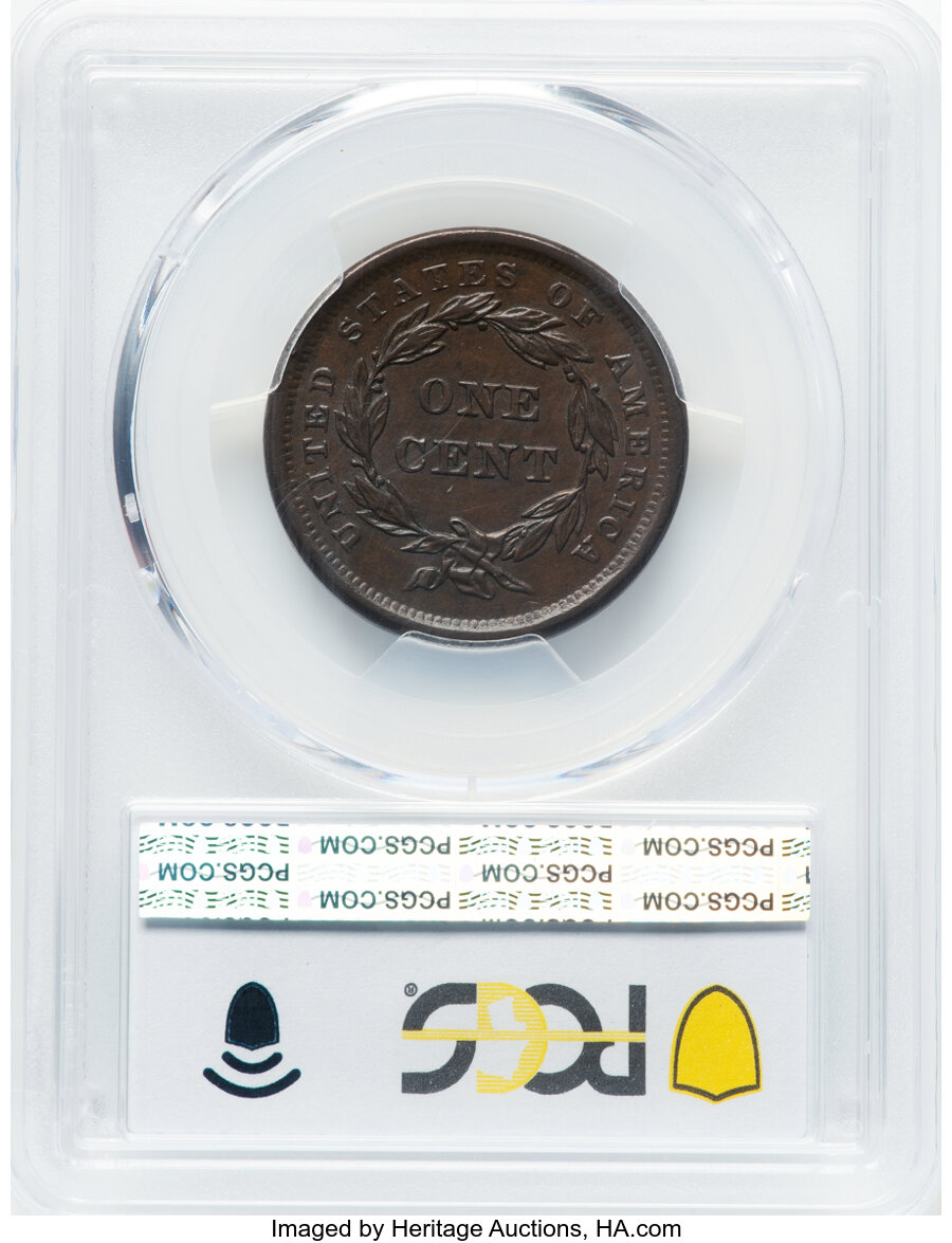 image for: 1840 1C Large Date, N-6, R.1, AU58 PCGS. PCGS Population: (22/83).  Mintage 2,462,700....