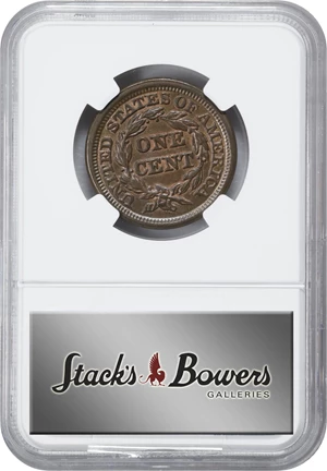 image for: 1848 Braided Hair Cent. N-7. Rarity-2. MS-65 BN (NGC).