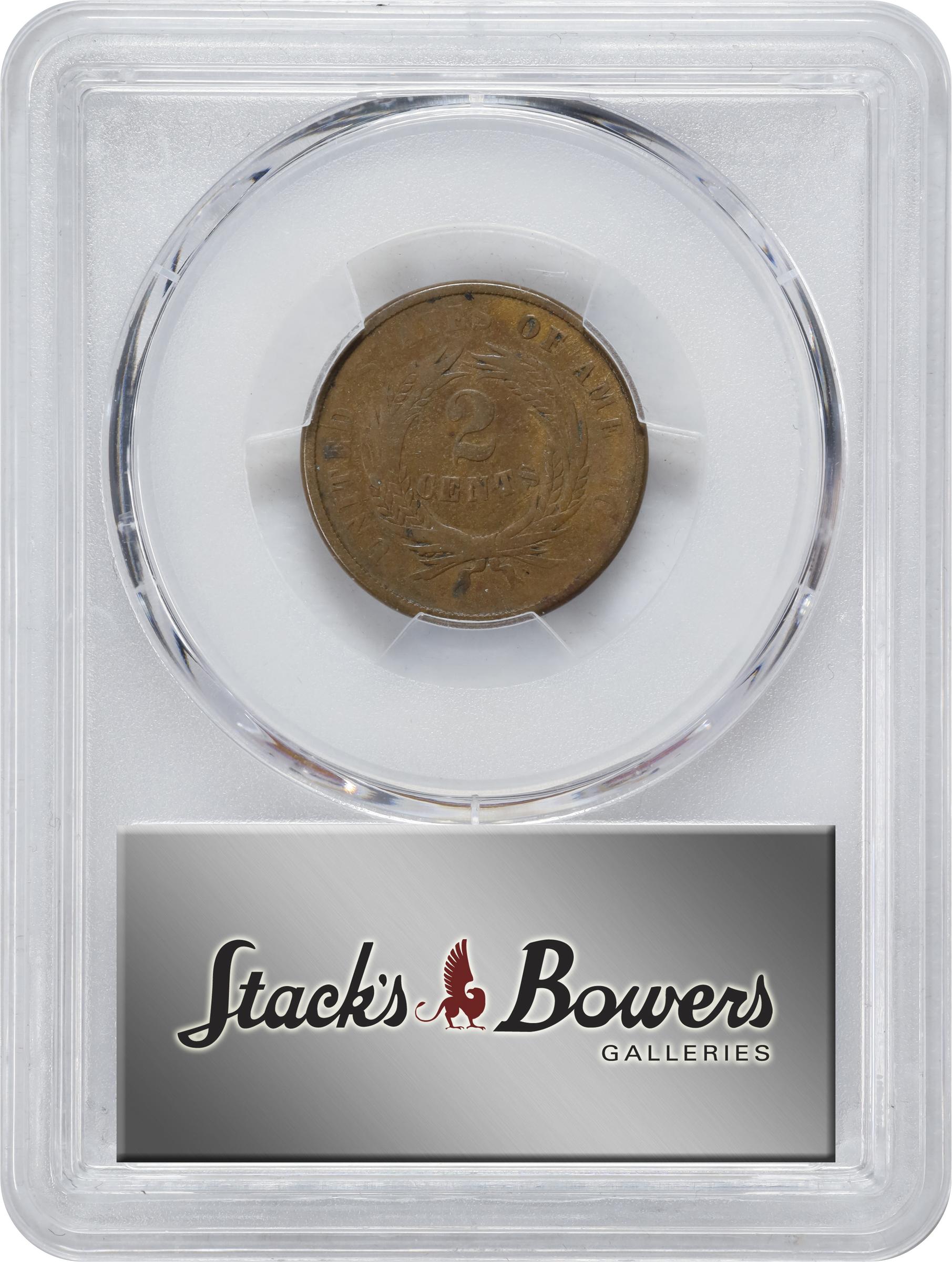image for: 1867 Two-Cent Piece. FS-101. Doubled Die Obverse. Fine Details--Damage (PCGS).
